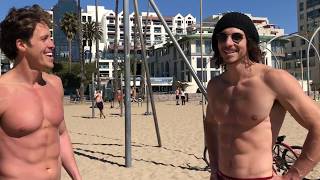 I challenged this guy to a rope climbing race