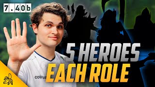 The Best 5 Heroes in Every Role in 7.40b