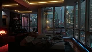 Seattle Space Needle Night View 🌃 Lofi Study Beats | Modern Apartment City For Focus & Relaxing