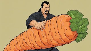 Steven Seagal eating carrots has gone viral 🥕  people are watching hundreds of times