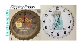 DIY Farmhouse Decor Hand Painted Mason Jar Wall Clock | 4 Paint Finishes | Flipping Friday