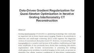 Data Driven Gradient Regularization for Quasi Newton Optimization in Iterative Grating Interferometr