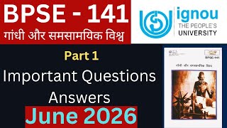 IGNOU BPSE 141 One shot video June 2026| IGNOU BPSE 141 important questions answers 