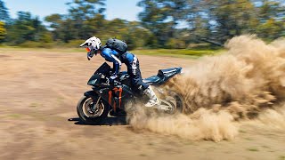 Riding a CBR600RR off-road...