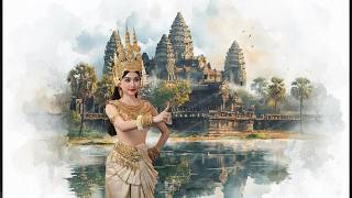 Apsara’s Dream  Ethereal Silk and Stone in the Golden Hour