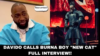Davido calling burna boy New cat (New artist) in 2023 interview about wizkid
