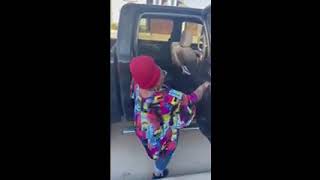 Trying # to #get in # son's big Truck 🚒