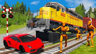 Trains and Cars Crashes - Truck Rescue Cars - BeamNG.Drive #5