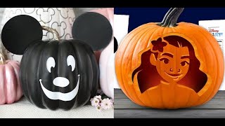 Disney Halloween No Carve Pumpkin Decorating Ideas Mickey Minnie Mouse Tinker Bell Moana Olaf Frozen