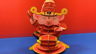 DIY Craft Instruction 3D Woodcraft Construction Kit GOLDEN PIG