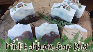 MINT & JUNIPER Cold Processed Bar Soap - Juniper & Peppermint Essential Oil Soap #soapcutting