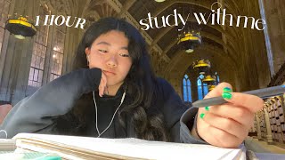 1 HOUR study with me at HOGWARTS (with chill music) | uw suzzallo library