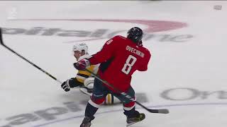 Alexander Ovechkin open ice hit on Erik Karlsson