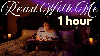 Read With Me for 1 hour | Cozy Night Ambience 🌙 Fire crackling sounds