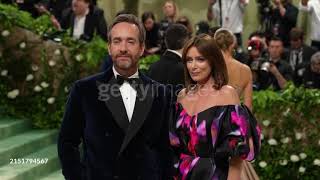 Keeley Hawes and Matthew Macfadyen posing for photos at the Met Gala