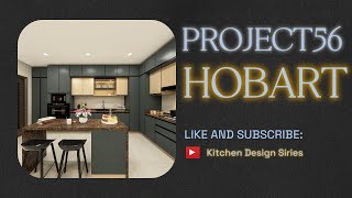 PROJECT56 - HOBART - DARK OLIVE GREEN AND LIGHT WOODEN TEXTURE ALUMINUM KITCHEN DESIGN SAUDI KITCHEN