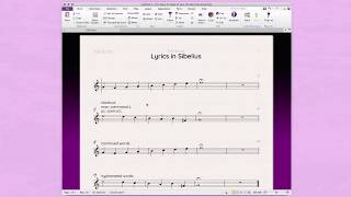 Sibelius Text: Lyrics