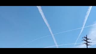 Chemtrails in Avon Lake, Ohio about an hour before the total solar eclipse, 04.08.24