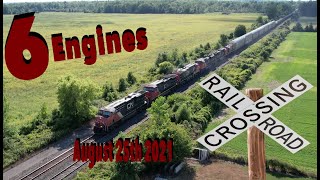 Train August 25th 2021 16:30 6 Engines East Bound CN 2270 2617 2277 8011 5789 7552