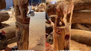 When the woodcarvers work