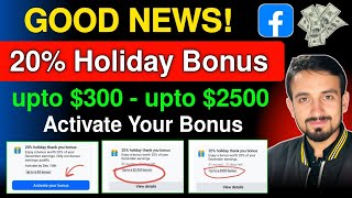 Good News - 20% Holiday Thank You Bonus - Facebook Content Monetization Extra Bonus