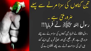 3 Gunna ayse hain jin ki saza duniya mai milti hai ۳گناہوں کی سزا منے سے پہلے ضرور ملتی ہے