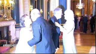 The Prince of Wales & the Duchess of Cornwall greet the Crown Prince & Crown Princess of Yugoslavia.