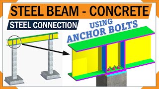 Anchor bolt fixing details | Installing Steel Girder Concrete Column reinforcements | 3d animation