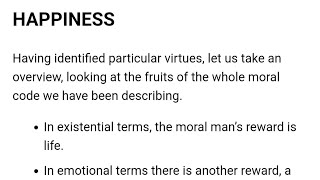 HAPPINESS - Objectivism Philosophy Ayn Rand - Leonard Peikoff
