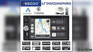 ESSGOO 62 Inch Apple Carplay Android Auto Double 2 DIN Car Stereo Radio CD DVD Player AUX FM Blueto