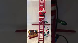 Mr Christmas Stepping Santa Climbing Ladder Lights Animation Song Carols Sleigh 1