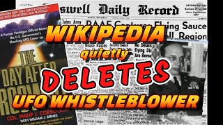 Wikipedia caught DELETING UFO & Military Veteran Philip J. Corso!