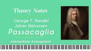 George Frederick Handel Passacaglia Piano by Johan Halvorsen Full Sheet Music