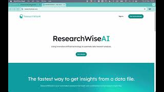 Using ResearchWiseAI with a single column of data