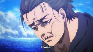 Eren wants to be with Mikasa scene   Eren and Armin Final Moments   Attack on Titan Final Season