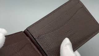 Luxury Designer Money Clip for Men - Brown  Chevre Leather Mens Wallet