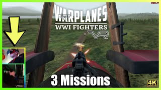 Warplanes - WW1 Fighters VR | 3 Campaign Missions in 4K | T-Flight Hotas Gameplay & Music by Me
