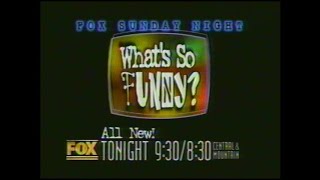 December 1995 FOX What's So Funny? promo