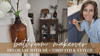 Thrifted Master Bathroom Makeover using thrifted items from the Goodwill bins • How to Decorate