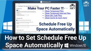 How to Set Free Up Space Automatically in Windows 10 Hard Drive | Make Your PC Faster!!!