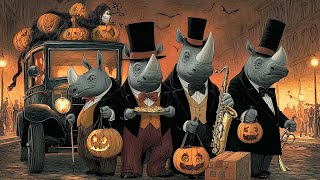 🎃🦏 Trick or Treat Rhinos – Dark Jazz Hard Bop Night 👻🎷