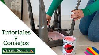 Cómo pintar un taburete de metal con esmalte al agua titanlux - Pinturas Andalucía