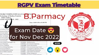 rgpv exam timetable | rgpv B parmacy exam date | rgpv exam date | rgpv news today #rgpvnewstoday