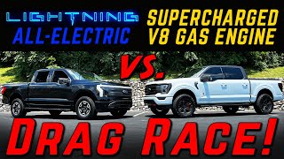 Drag Race & Roll Race - Ford F150 Lightning vs. Supercharged F150 - 775 Horsepower