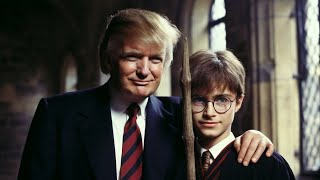 Donald Trump giving a young Harry Potter his first broom - 1991