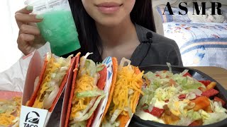 TACO BELL FLAMIN’ HOT DORITOS LOCOS TACOS & LOADED TACO FRIES ASMR EATING SOUNDS (No Talking) 먹방