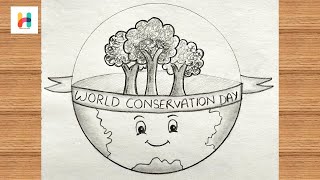 World conservation day drawing easy
