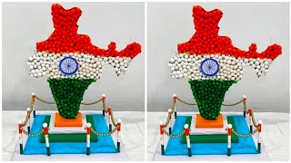 Republic day Craft // How to make INDIA 3D Model // Tricolour Project // 26 January Craft 
