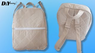 DIY Leather Backpack Cutting and Sewing / DIY Sewing