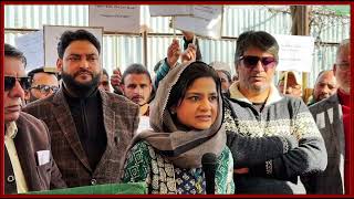 Iltija Mufti delivering a speech on liquor ban today in Chadoora.